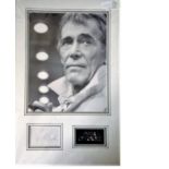 Peter O'toole genuine authentic signed autograph display with photo. A 16" x 12" photograph double