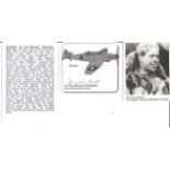 AVM Desmond Hughes DSO DFC AFC signed 3 x 3 picture of his WW2 Defiant plane, clipped from larger DM