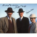 POIROT CAST SIGNED: 8x10 photo from Poirot signed by Philip Jackson, Hugh Fraser and Pauline