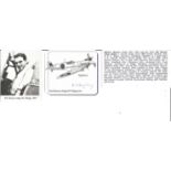 Judge H C Rugby FDC signed 3 x 3 picture of his WW2 Spitfire 5 plane, clipped from larger DM Medal