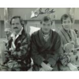 Only When I laugh 1980's comedy photo signed by actors James Bolam and Christopher Strauli. Good