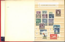 Austria stamp collection in red stock book. 250+ stamps. Mostly unmounted mint. 1953/1991. High