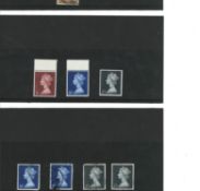 GB stamp collection. 8 stamps. Unmounted mint QEII defs. 5/-, 10/- and £1. Used QEII defs used