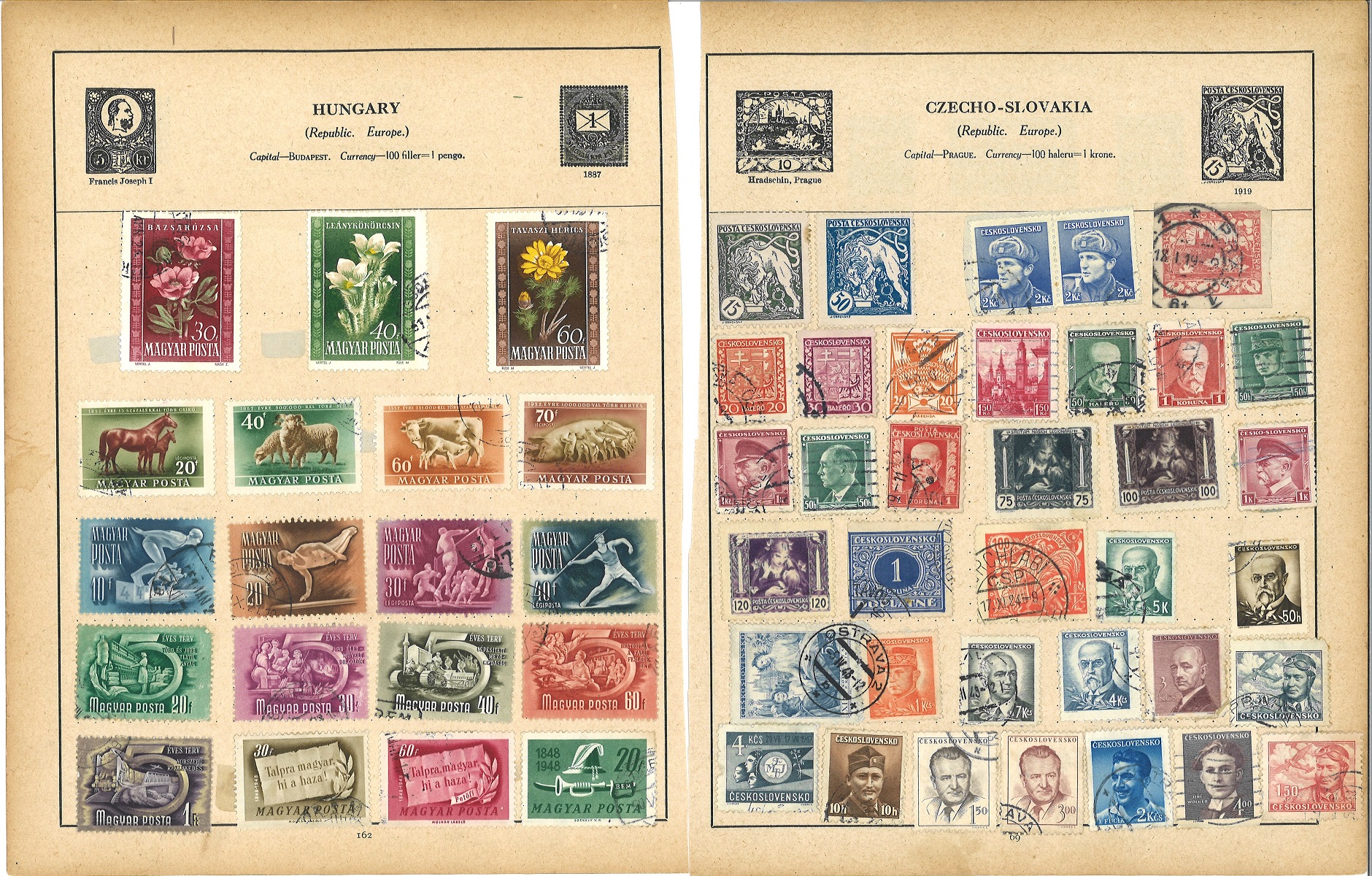 Stamp collection on 12 loose album sheets. Mainly Eastern Europe. Majority of stamps over 50 years