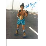 Boxing Sot Chitalada 10x8 Signed Colour Photo Pictured With The Wbc Flyweight Championship Belt.