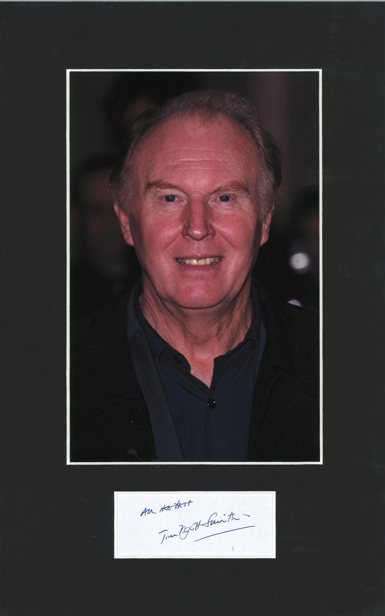 Tim Piggott Smith signature piece mounted below colour photo. Approx. overall size 16x10. Good