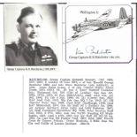 Grp Capt Ken Batchelor DFC signed 3 x 3 picture of his Wellington WW2 plane, clipped from larger