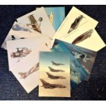 Aviation postcard collection includes 10 squadron print cards such as RAF Bruggen Tornado Wing,