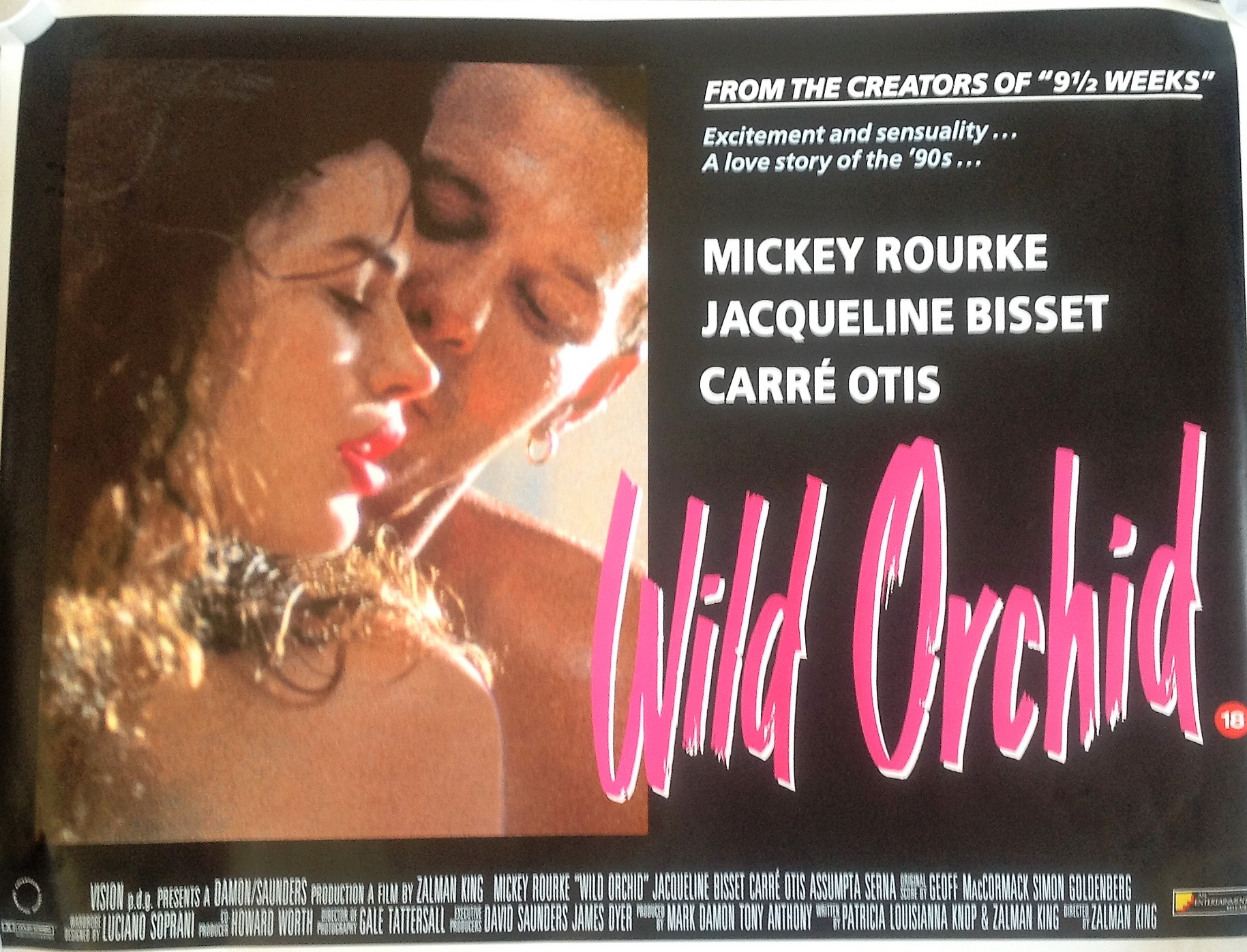 Wild Orchid 40x30 movie poster from the 1989 American erotic film directed by Zalman King and