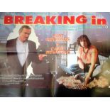 Breaking In 30x40 movie poster from the 1989 feature film starring Burt Reynolds, Casey Siemaszko