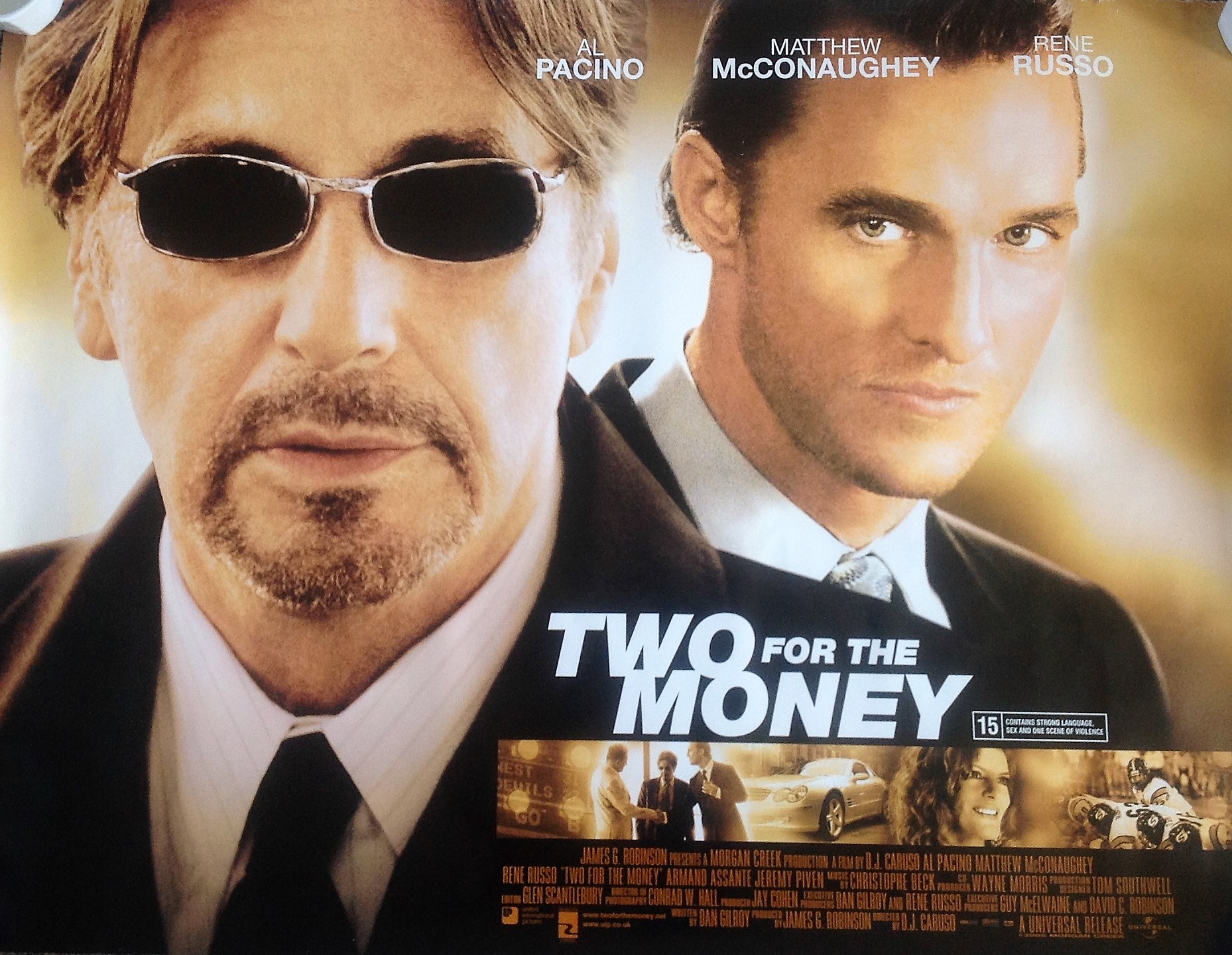 Two for the Money 40x30 movie poster from the 2005 American sports-drama film directed by D. J.