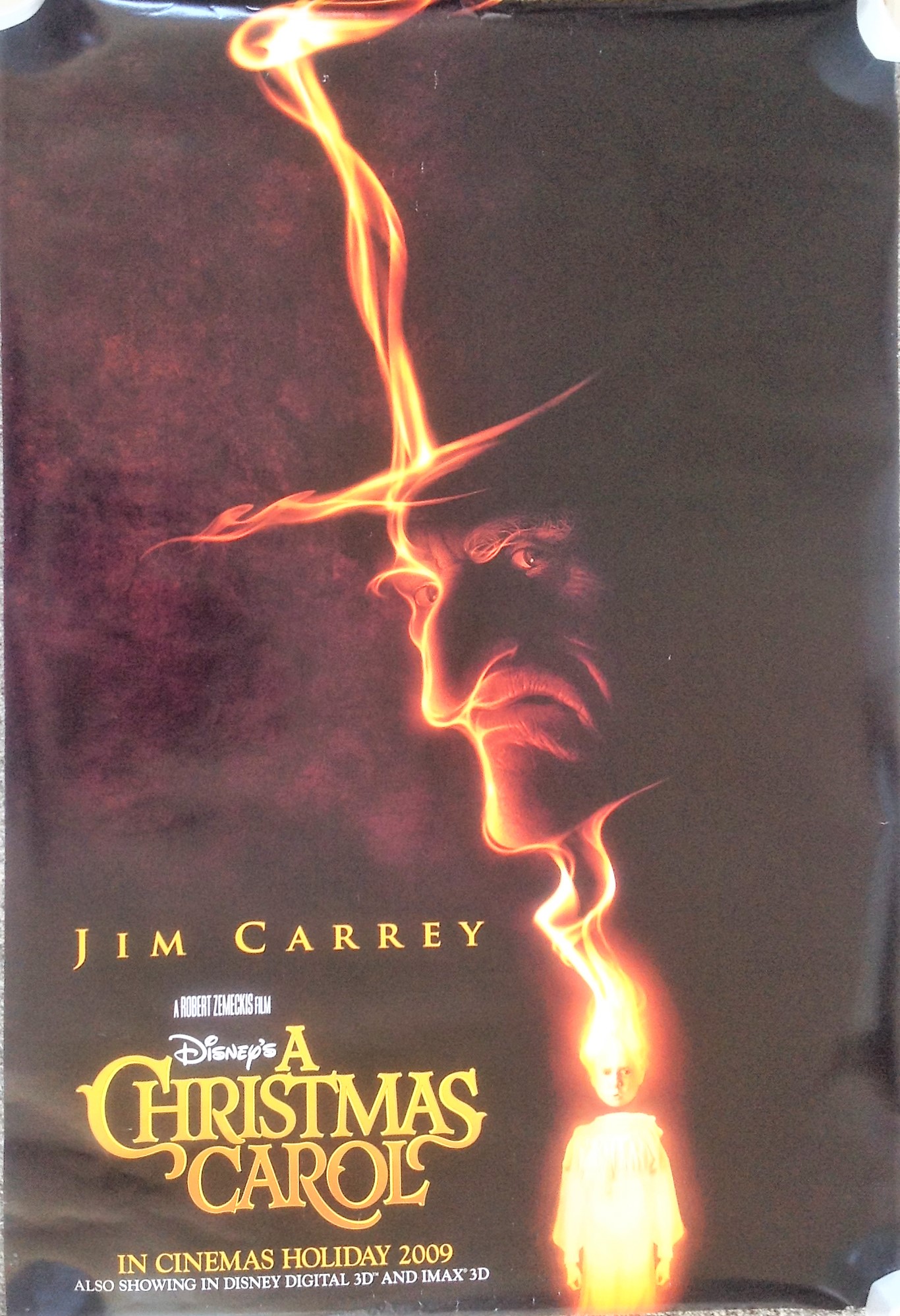 Disneys A Christmas Carol 40 x30 movie poster from the 2009 American 3D computer-animated dark