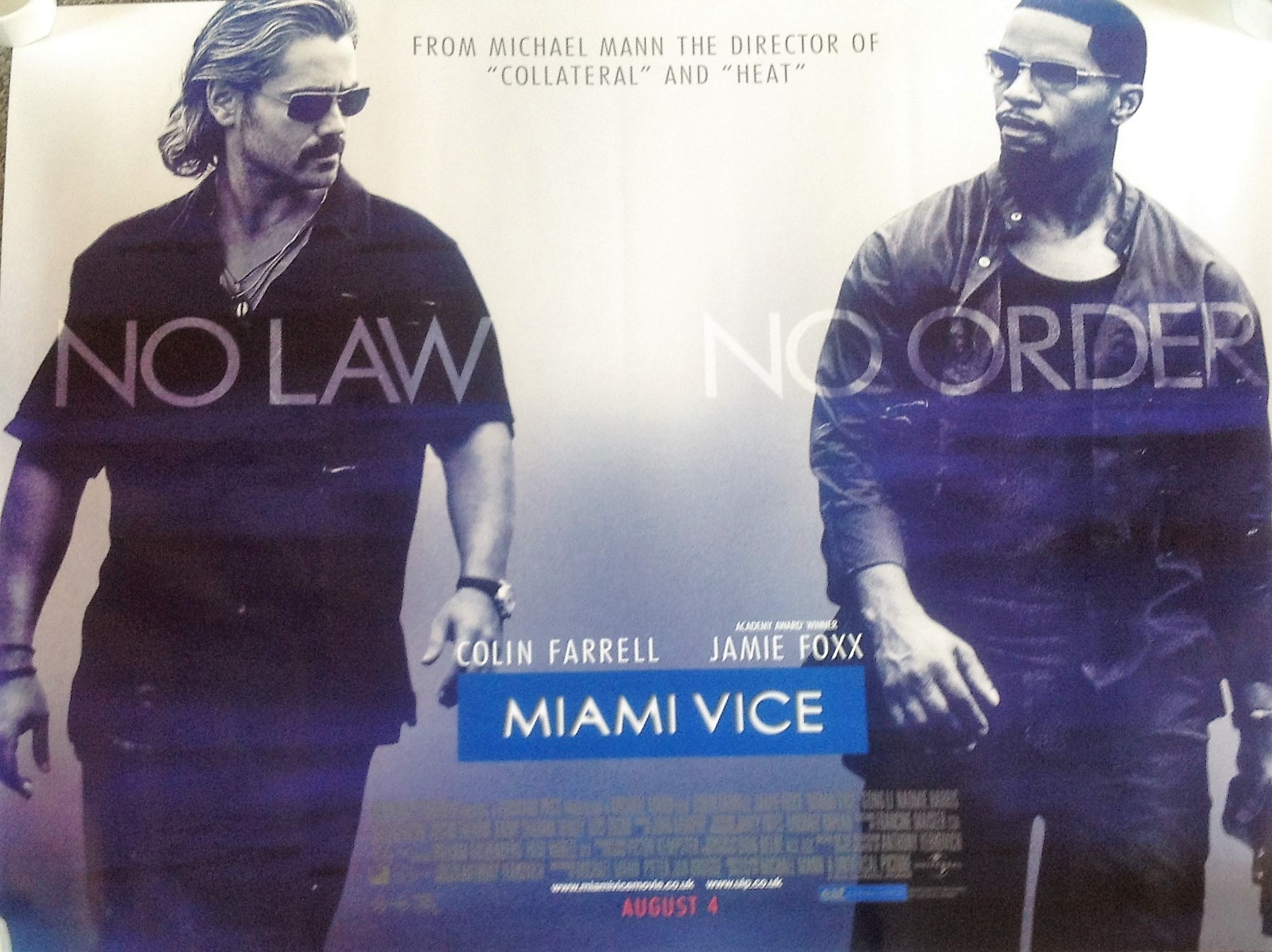 Miami Vice 40x30 movie poster from the 2006 American action thriller film about two MDPD detectives,