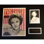 Moira Lister 15x19 mounted signature piece c/w 1959 TV Mirror and Disc News Magazine cover, signed