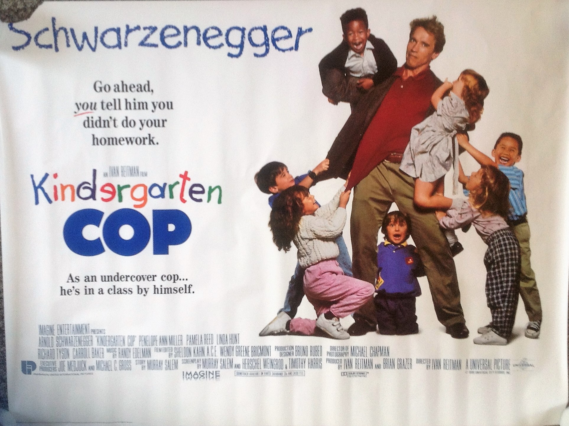 Kindergarten Cop 40x30 movie poster from the 1990 American action comedy film directed by Ivan