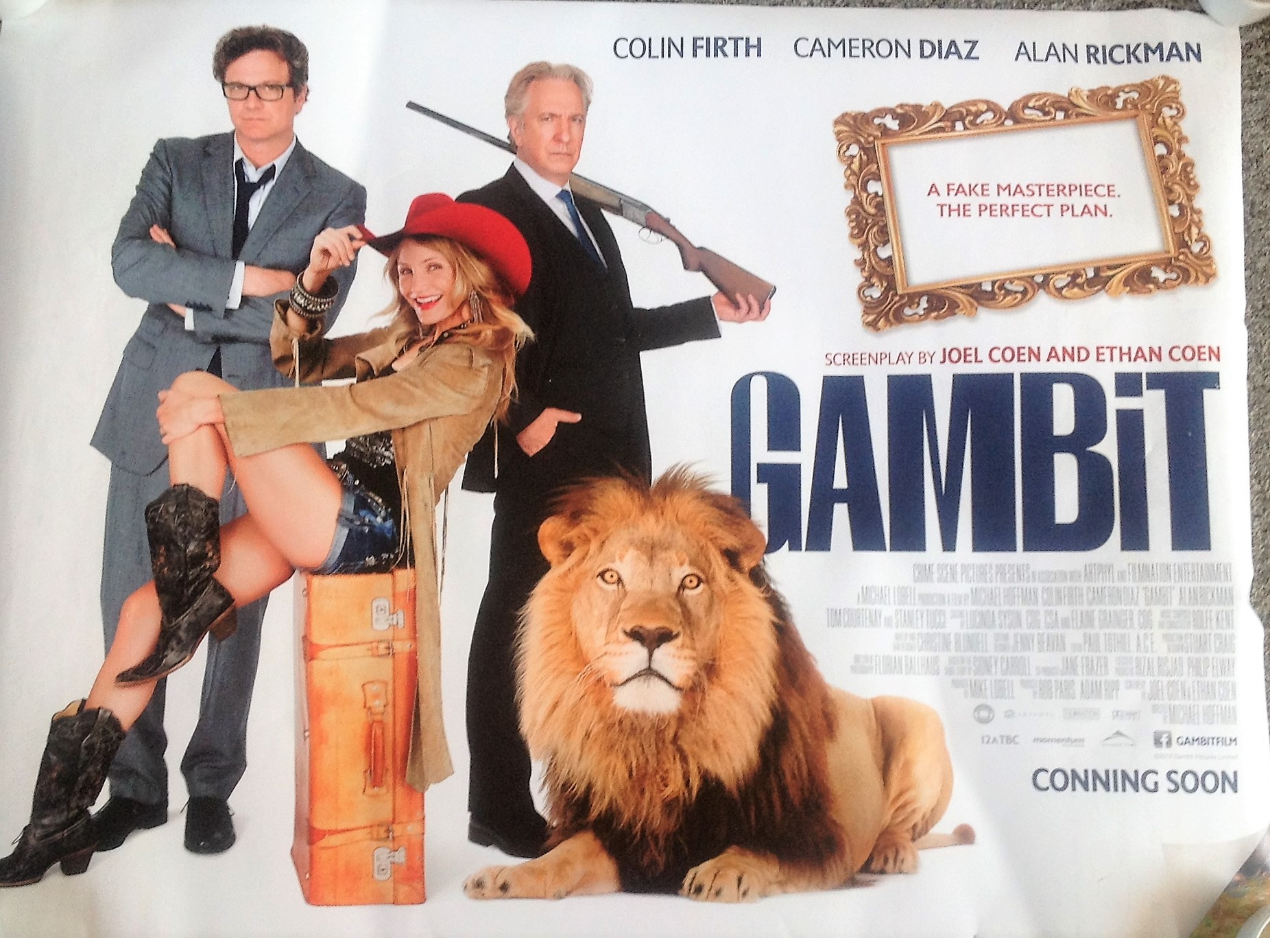 Gambit 40x30 movie poster 2012 film directed by Michael Hoffman, starring Colin Firth, Cameron Diaz,