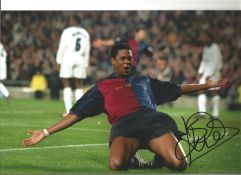 Football Patrick Kluivert signed 12x8 colour photo pictured while playing for Barcelona. Patrick