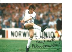 Football Peter Beardsley signed 10x8 colour photo pictured in action for England dedicated. Peter