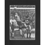 Football Gordon Banks signed 12x10 mounted black and white photo pictured in action for England.