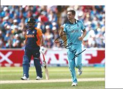 Cricket Chris Woakes signed 12x8 colour photo pictured in action during Englands successful campaign