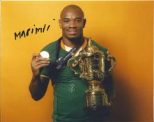 Makazole Mapimpi Signed 2019 South Africa Rugby World Cup 8x10 Photo. Good Condition. All signed