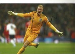 Football Joe Hart signed 12x8 colour photo pictured celebrating while playing for England. Charles