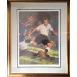 Football Sir Stanley Mathews 35x28 framed and mounted print limited edition 570/650 signed in pencil