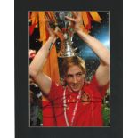 Football Fernando Torres signed 12x10 mounted colour photo pictured celebrating while playing for