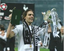 Jonathan Woodgate Signed Tottenham Hotspur League Cup 8x10 Photo. Good Condition. All signed