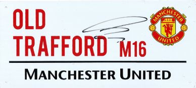 Football Alexis Sanchez signed Old Trafford M16 Manchester United Commemorative Road Sign. Alexis