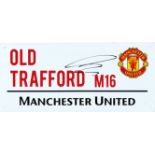 Football Alexis Sanchez signed Old Trafford M16 Manchester United Commemorative Road Sign. Alexis