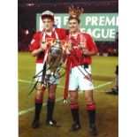 Football Steve Bruce and Bryan Robson signed 16x12 colour photo pictured with the premier league