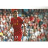 Football Jamie Carragher 12x8 signed colour photo pictured in action for Liverpool. James Lee Duncan
