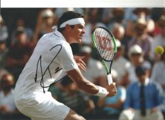 Tennis Milos Raonic signed 12x8 colour photo. Milos Raonic is a Canadian professional tennis player.