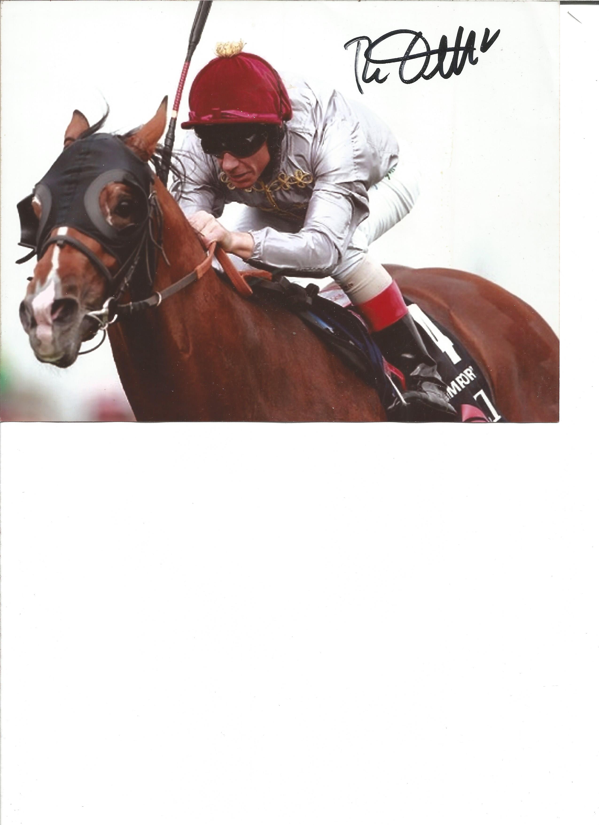 Horse Racing Frankie Dettori signed 7x5 colour photo. Lanfranco "Frankie" Dettori, MBE is an Italian