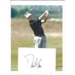 Golf David Toms signed 6x4 white card and 10x8 colour photo. David Wayne Toms (born January 4, 1967)
