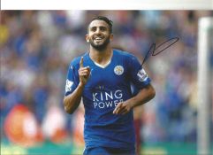 Football Riyhad Mahrez signed 12x8 colour photo pictured while playing for Leicester City. Riyad