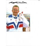 Olympics Eddie The Eagle Edwards signed 8x6 colour photo. Michael Edwards, known as "Eddie the