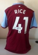 Football Declan Rice signed West Ham United signed home shirt. Declan Rice (born 14 January 1999) is