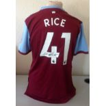 Football Declan Rice signed West Ham United signed home shirt. Declan Rice (born 14 January 1999) is