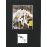 Football Emile Heskey 16x12 mounted signature piece includes signed album page and photo playing for