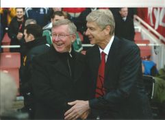 Football Arsene Wenger signed 12x8 colour photo pictured with Alex Ferguson. Arsene Charles Ernest