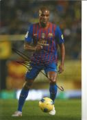 Football Eric Abidal signed 12x8 colour photo pictured in action for Barcelona. Eric Sylvain