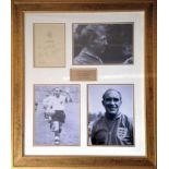 Football Legends Alf Ramsey, Billy Wright and Joe Mercer signed 27x23 mounted and framed signature
