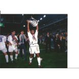 Football Christian Karembeau signed 10x8 colour photo pictured celebrating while with Real Madrid.