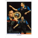 Darts Arian Jackpot Lewis signed 16x12 inch darts photo. Good Condition. All signed pieces come with