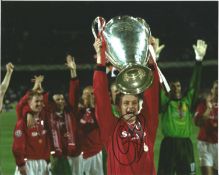 Ole Gunnar Solskjaer Signed 1999 Manchester United 8x10 Photo. Good Condition. All signed pieces