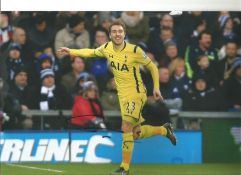 Football Christian Eriksen signed 12x8 colour photo pictured while playing for Tottenham Hotspur.