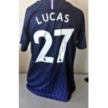 Football Lucas Moura signed Tottenham Hotspur away shirt. Lucas Rodrigues Moura da Silva (born 13