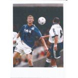 Football Duncan Ferguson signed 12x8 colour photo pictured in action for Everton. Good Condition.